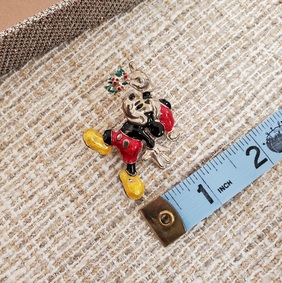 Vintage Disney Mickey Mistletoe Christmas Pin - Picture 5 of 7